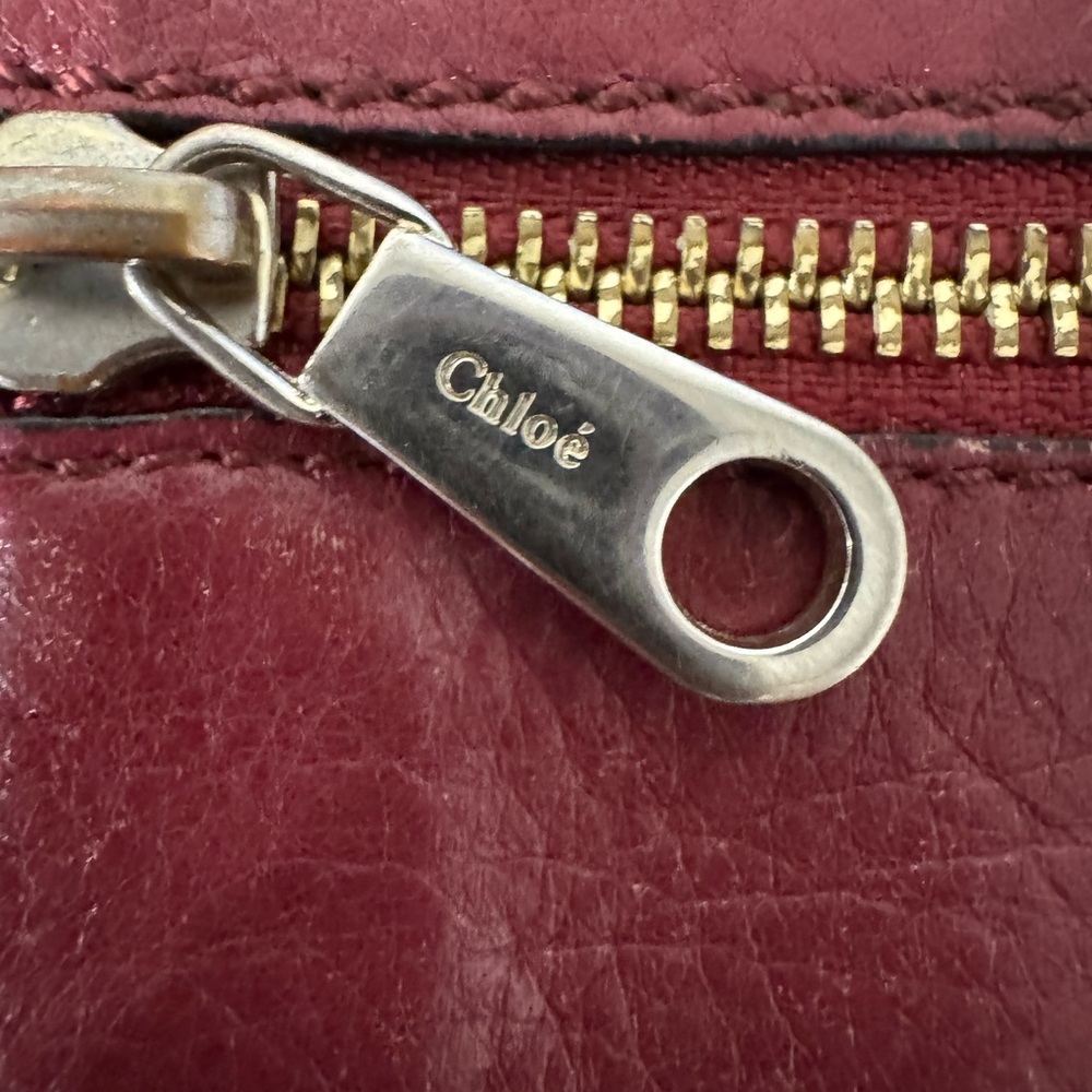 Chloe Lily Gold Bow Red Leather Wallet authentic - Picture 5 of 14